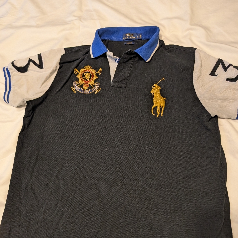 Polo by Ralph Lauren Black and Gray Polo Shirt